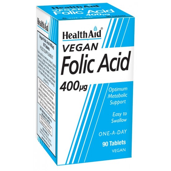 Healthaid Vegan Folic Acid 400Î¼g Tablets 90's