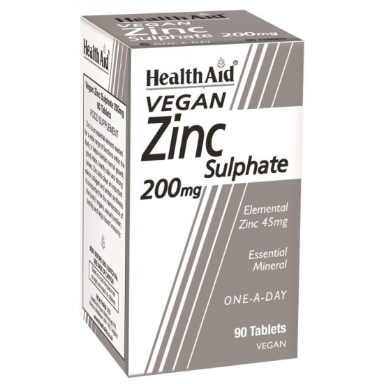 Healthaid Vegan Zinc Sulphate 200mg Tablets 90's