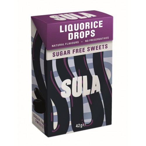 Sula Sugar Free Sweets 42g Liquorice Drops