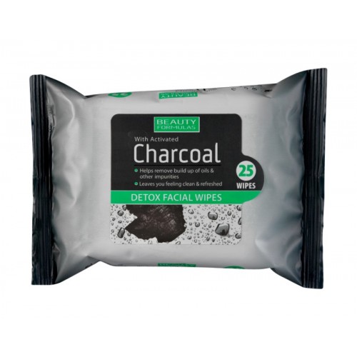 BF Charcoal Detox Facial Wipes 25's
