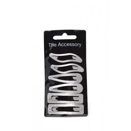 The Accessory Plain Sleepies Hair Clips 6's Chrome