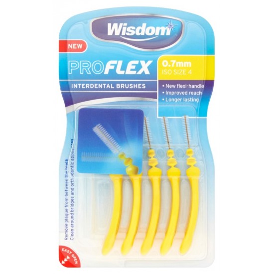 Wisdom Interdental Brushes 10's 0.7mm Yellow