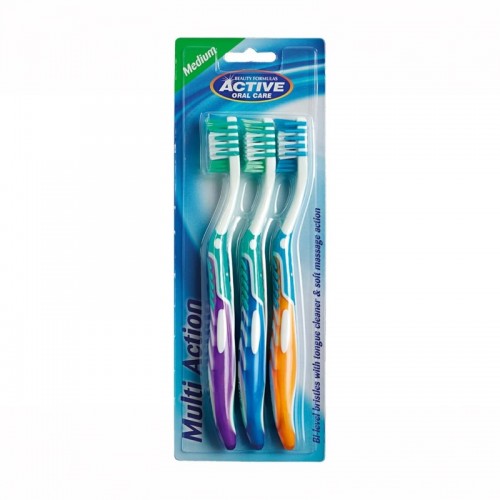 Active Toothbrush Multi Action Medium 3pk