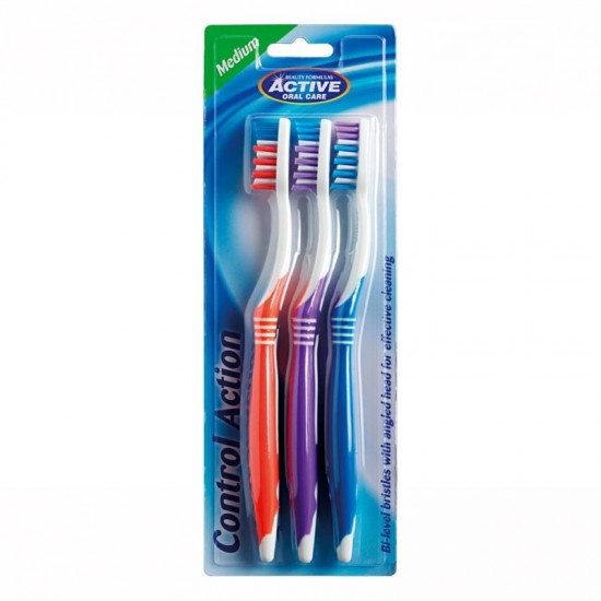 Active Toothbrush Control Action Medium 3pk