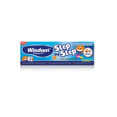 Wisdom Step by Step Toothpaste 75ml Mild Mint 4+ Years