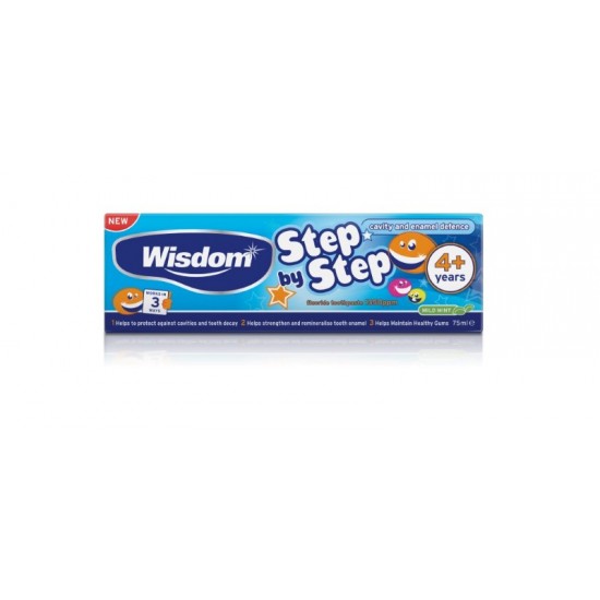 Wisdom Step by Step Toothpaste 75ml Mild Mint 4+ Years