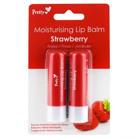 Pretty Moisturising Lip Balm 2pk Strawberry