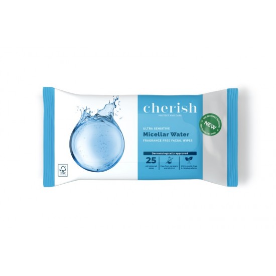 Cherish Biodegradable Facial Wipes 20's