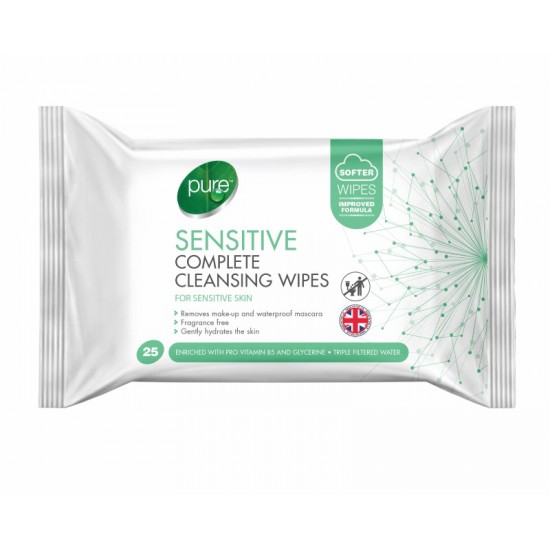 Pure Cleansing Facial Wipes 25's Sensitive Complete