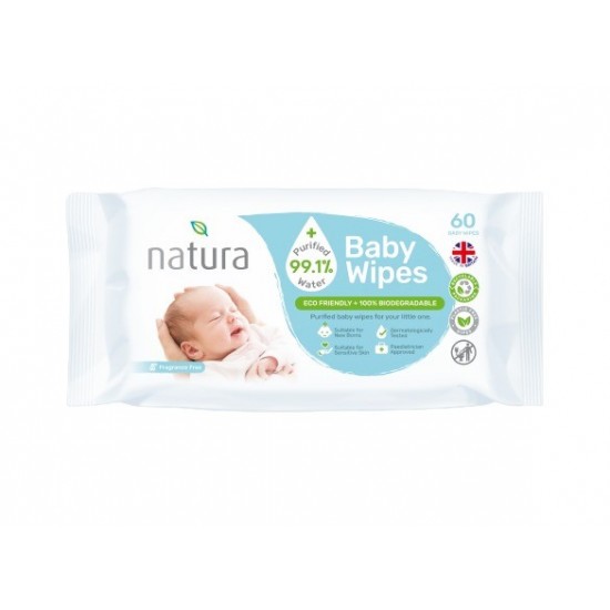 Natura Baby Water Wipes 60's