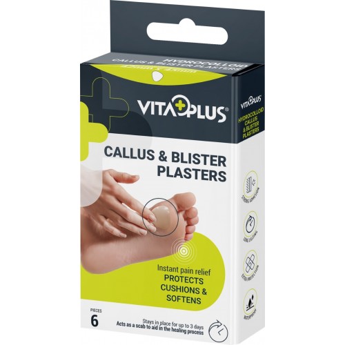 VitaPlus Hydrocolloid Callus & Blister Plasters 6's