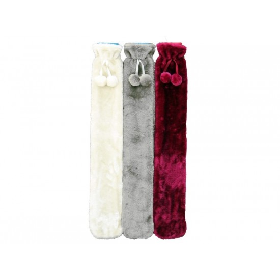 Sure Thermal Long Hot Water Bottle Assorted Colours Soft Faux Fur