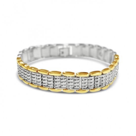 Magnetic Jewellery Bracelet Gold & Silver Links B7142*