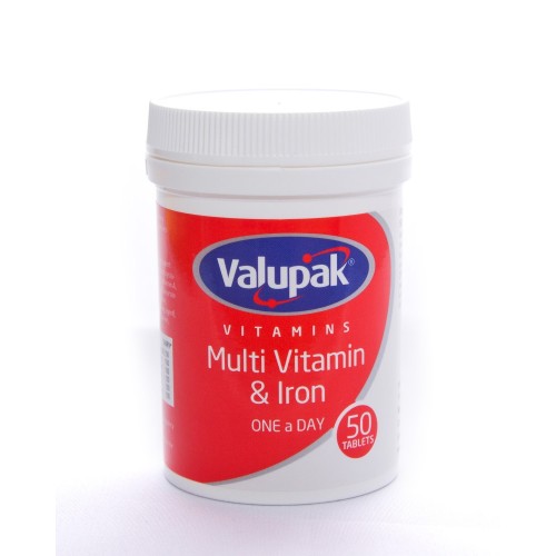 Valupak Vitamins Multi Vitamin & Iron Tablets 50's