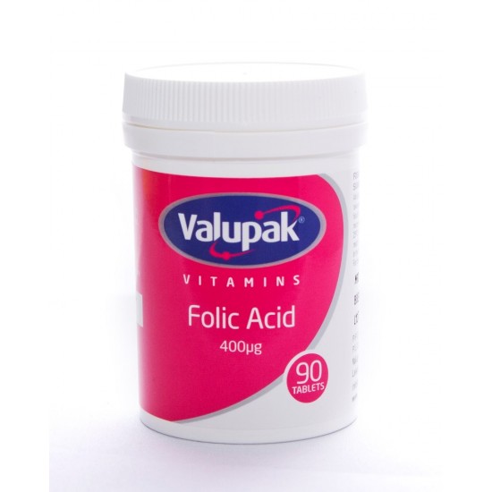 Valupak Vitamins Folic Acid 400ug Tablets 90's