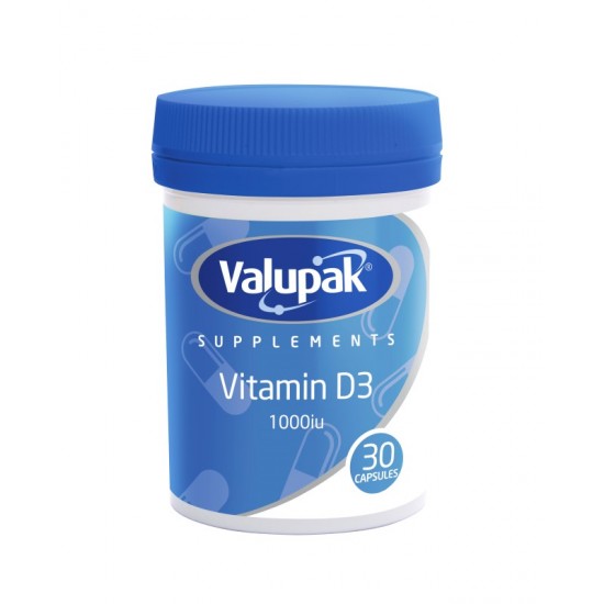 Valupak Supplements Vitamin D3 1000iu Capsules 30's (blue)