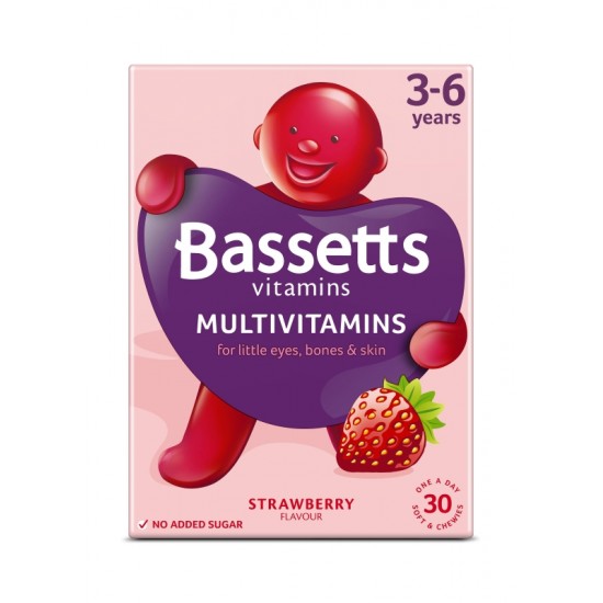 Bassetts Vitamins 30's - 3-6 Years Multivitamins Strawberry