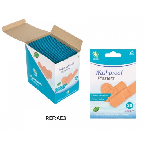 A&E Assorted Plasters 20's Washproof (AE3)