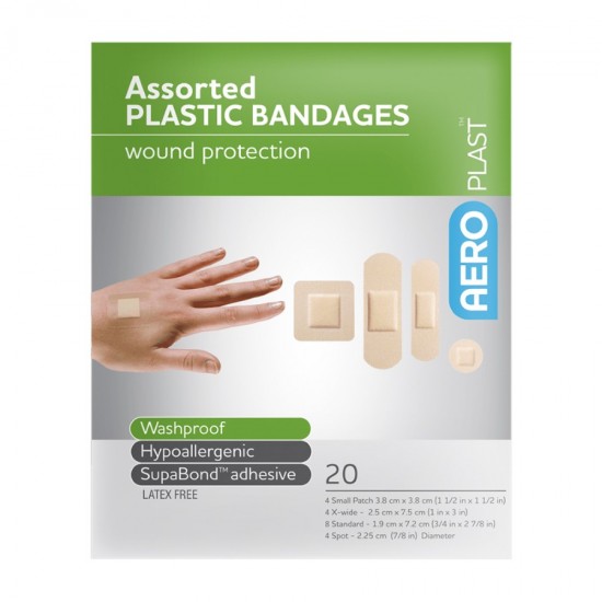 AeroPlast Plastic Bandages 20's Assorted