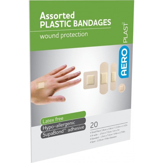 AeroPlast Plastic Bandages 20's Assorted