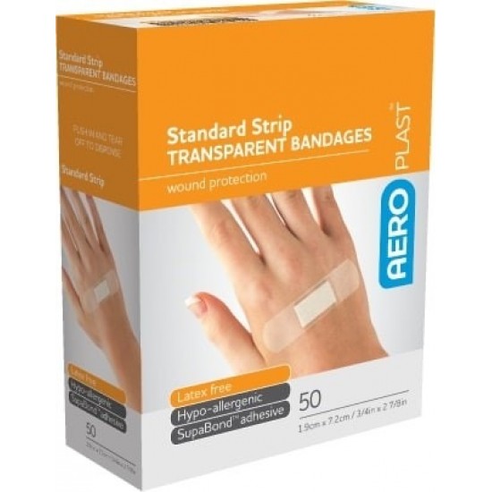 AeroPlast Transparent Bandages 50's Standard Strip