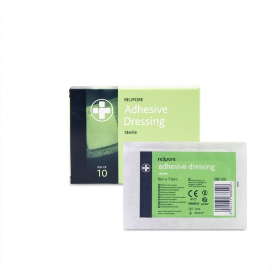 ReliPore Sterile Adhesive Dressing 5x7.5cm 10's