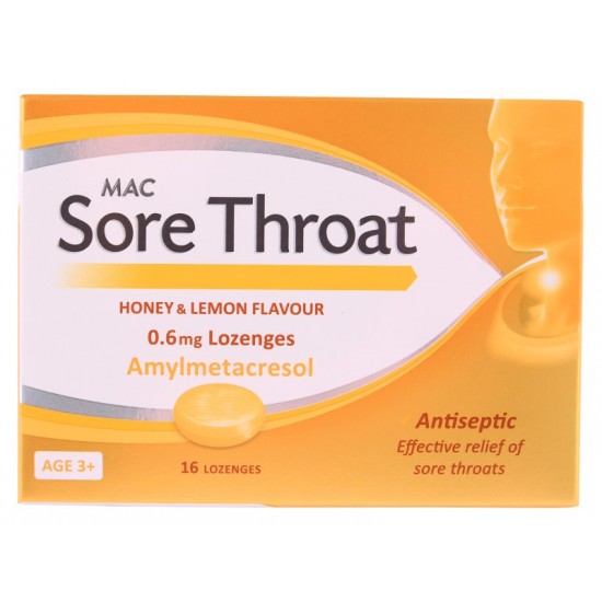 Mac Sore Throat Lozenges 12's Honey & Lemon