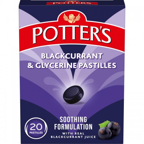 Potters Cough Pastilles 20's Blackcurrant & Glycerine 