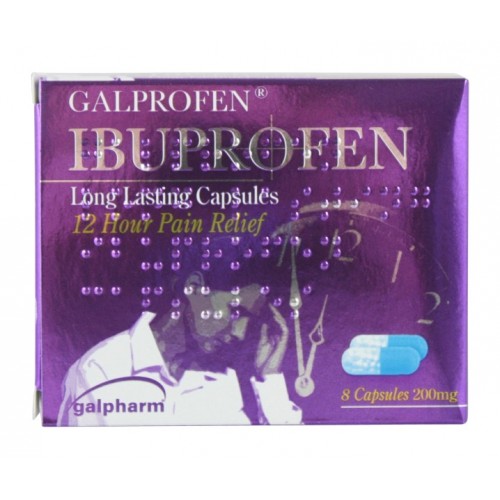 Galpharm Ibuprofen Long Lasting 200mg Capsules 8's [GSL]