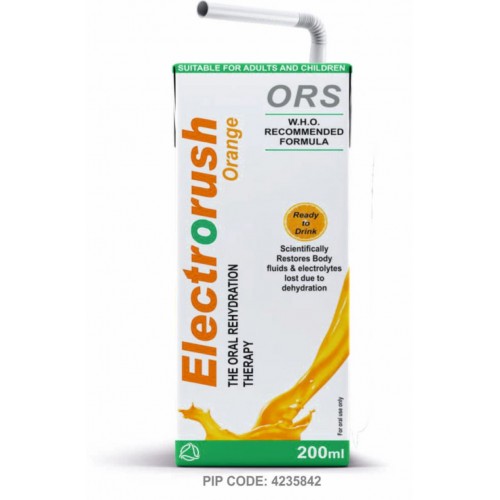 Electrorush ORS Rehydration Solution 200ml Orange