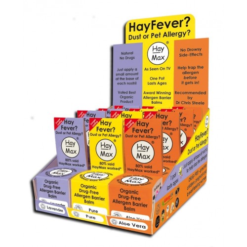HayMax Balm Assorted Display Lavender/Pure/Aloe Vera (Special Offer)