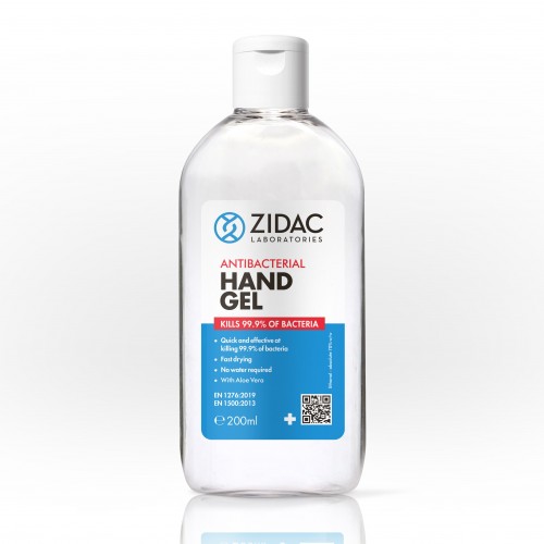 Zidac 70% Alcohol Antibacterial Hand Gel Bottle 200ml