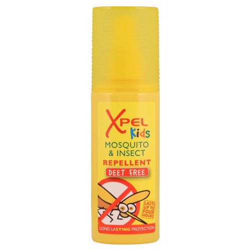 Xpel KIDS Mosquito & Insect Repellent Deet Free Pump Spray 70ml (yellow)