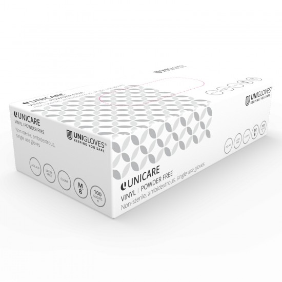 Unicare Vinyl Powder Free Gloves 100's