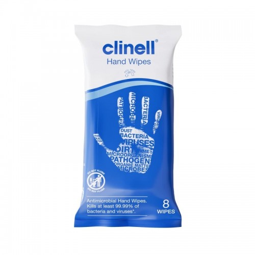 Clinell Antimicrobial Hand Wipes 8's CAHW8F20