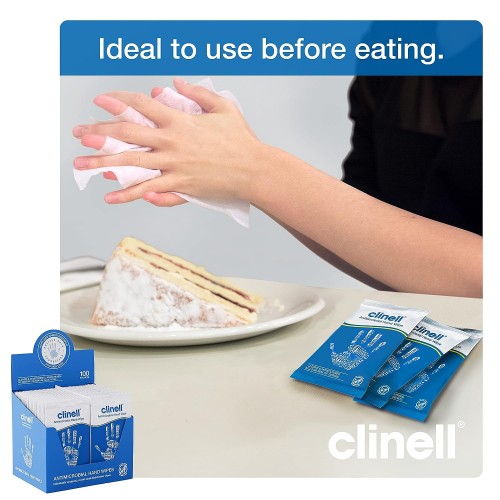 Clinell Antimicrobial Hand Wipes Individually Wrapped CAHW100