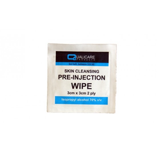 **Qualicare Skin Cleansing Pre-Injection Wipe 3cm x 3cm 2ply 100's