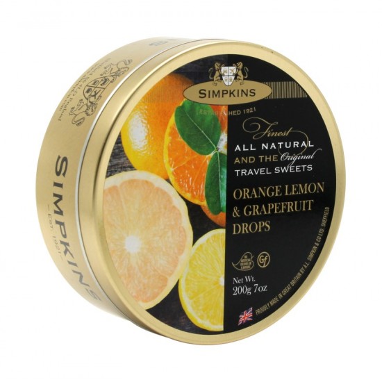 Simpkins Travel Sweets 200g Orange, Lemon & Grapefruit Drops