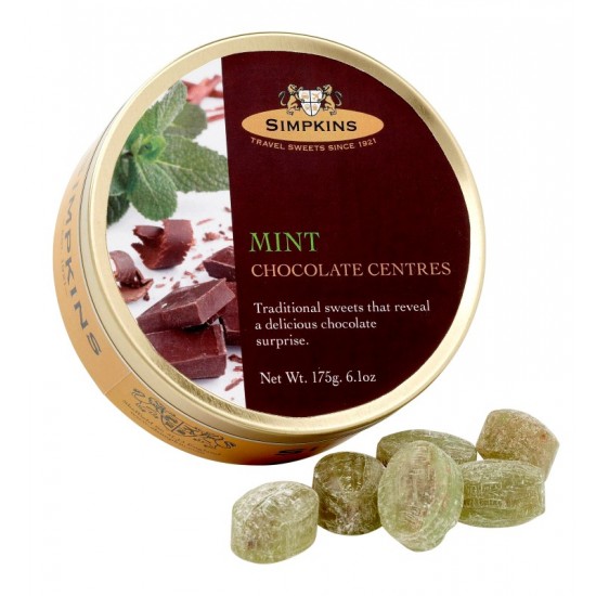 Simpkins Chocolate Centred Travel Sweets 175g Mint