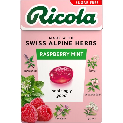 Ricola Sugar Free Herbal Sweets 45g Raspberry Mint (box) (N)