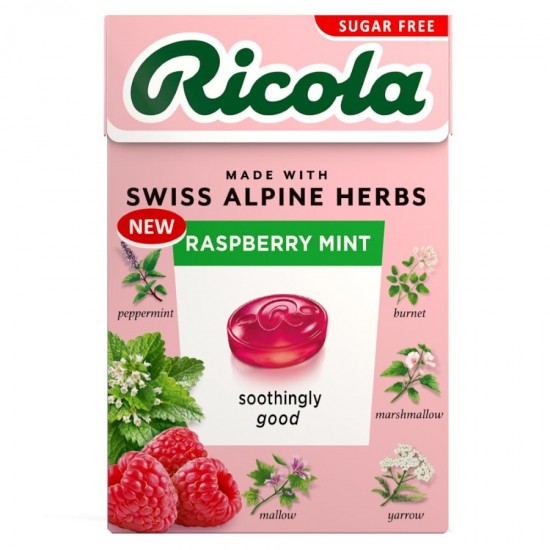 Ricola Sugar Free Herbal Sweets 45g Raspberry Mint (box)