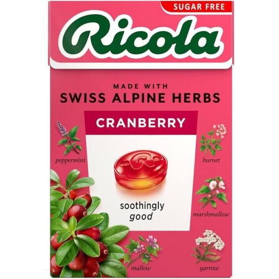Ricola Sugar Free Herbal Sweets 45g Cranberry (box)