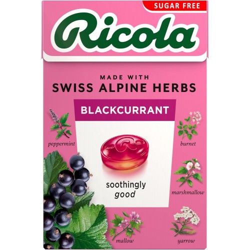 Ricola Sugar Free Herbal Sweets 45g Blackcurrant (box) (N)