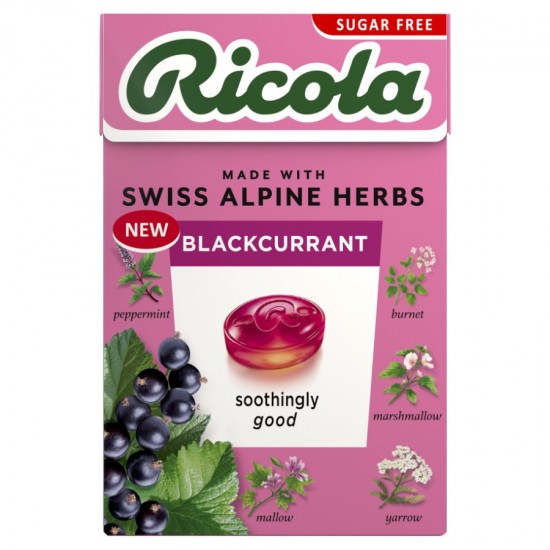Ricola Sugar Free Herbal Sweets 45g Blackcurrant (box)