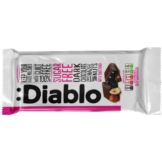 Diablo Sugar Free Chocolate 85g Dark with Hazelnuts