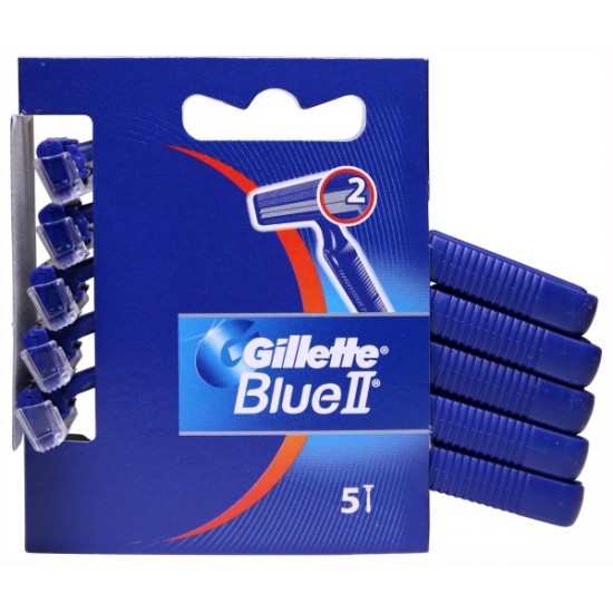 Gillette Blue II Disposable Razor 5's CARDED 