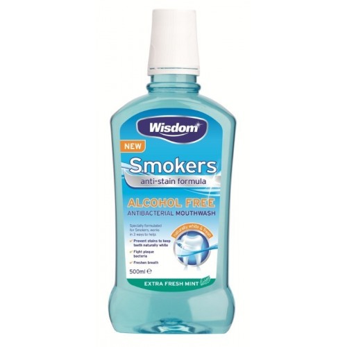 Wisdom Smokers Alcohol Free Anti-Bac Mouthwash 500ml 