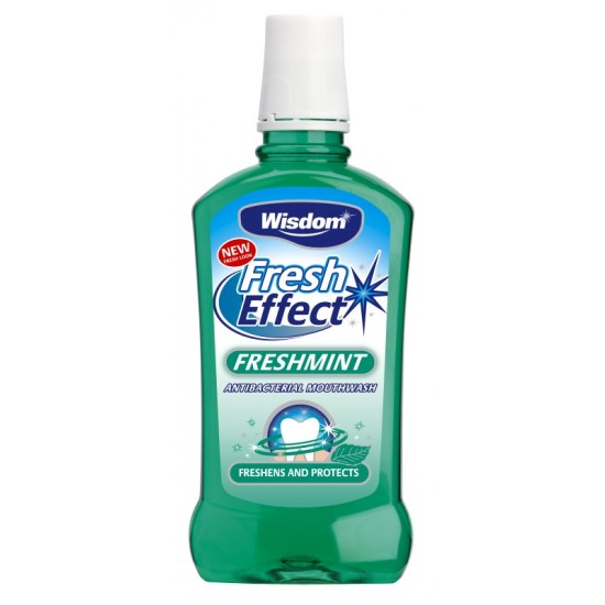 Wisdom Fresh Effect Anti-Bac Mouthwash 500ml Freshmint 