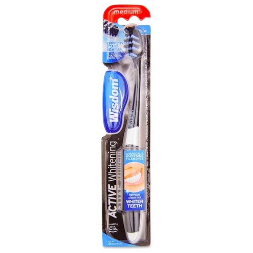Wisdom Active Whitening Charcoal Toothbrush Medium