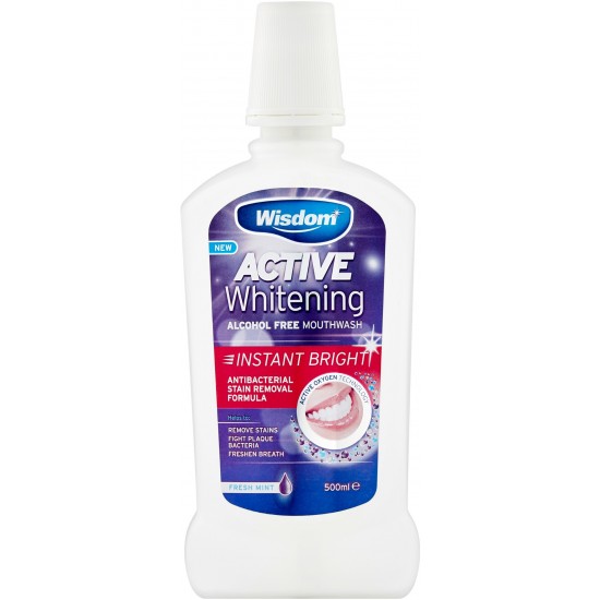 Wisdom Active Whitening Instant Bright Mouthwash 500ml